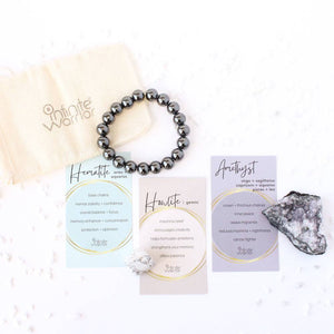 Sleep Aid Crystal Kit | Amethyst + Hematite + Howlite