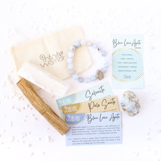 Allergy Relief Crystal Kit | Blue Lace Agate + Selenite + Palo Santo Bracelet