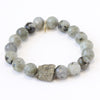 Labradorite Crystal Bracelet | Gray + Pyrite Center Stone