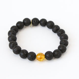 November Birthstone Crystal Bracelet | Citrine + Lava
