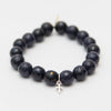 Goldstone Crystal Bracelet | Navy + Silver Cross